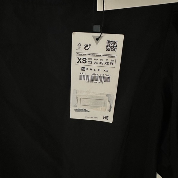 Zara Tiered poplin dress black - Picture 6 of 9